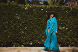 Scarf-Detail Maxi Kaftan