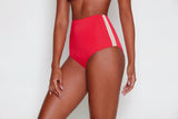 Tuxedo Short Sleeve Bikini with High Waist Bottoms